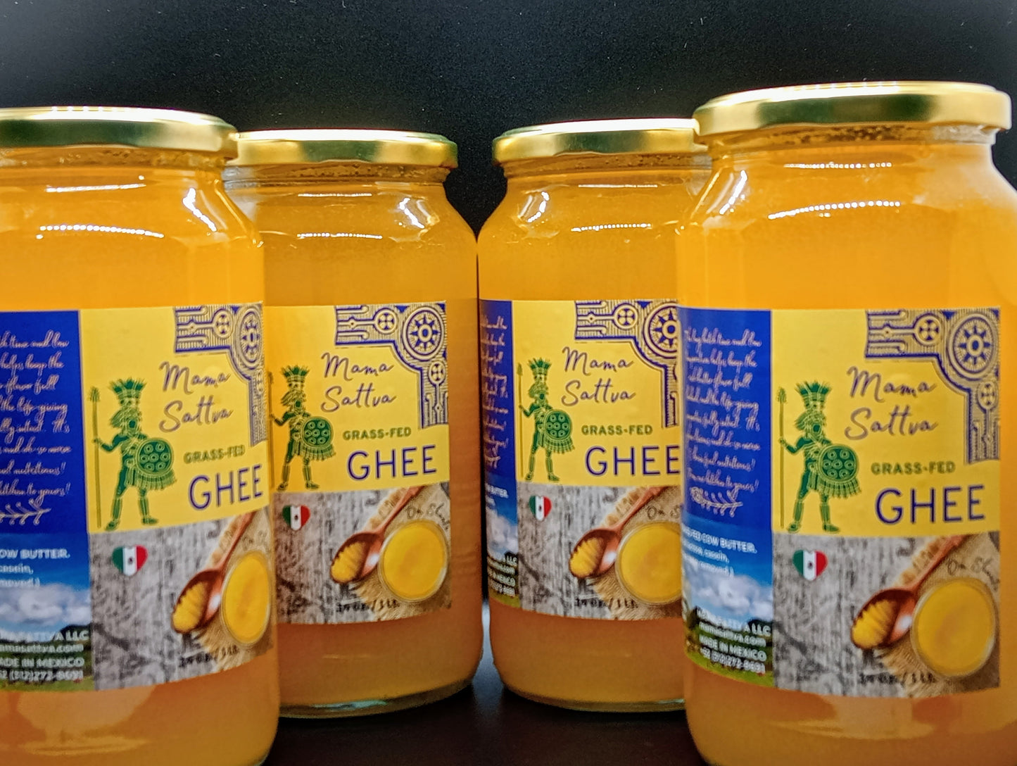 4, 1- liter Jars of Pure Grass-Fed Ghee